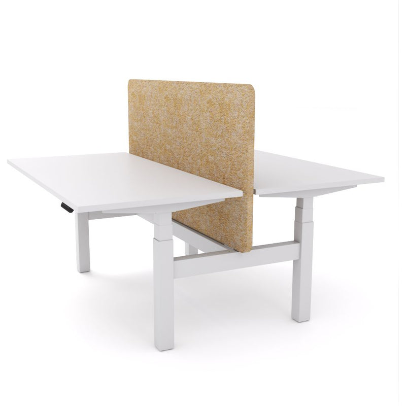 Dynamo Plus - Electric Height Adjustable Double Sided Workstation With Screen (Mid Natural Screen)