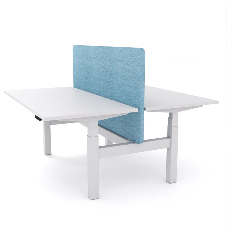 Dynamo Plus - Electric Height Adjustable Double Sided Workstation With Screen (Pacific Blue Screen)-Elite Office Furniture