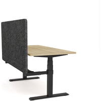 Dynamo Plus - Electric Height Adjustable Single Workstation With Screen (Charcoal Grey Screen)