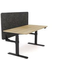 Dynamo Plus - Electric Height Adjustable Single Workstation With Screen (Charcoal Grey Screen)