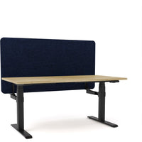 Dynamo Plus - Electric Height Adjustable Single Workstation With Screen (Dark Blue Screen)
