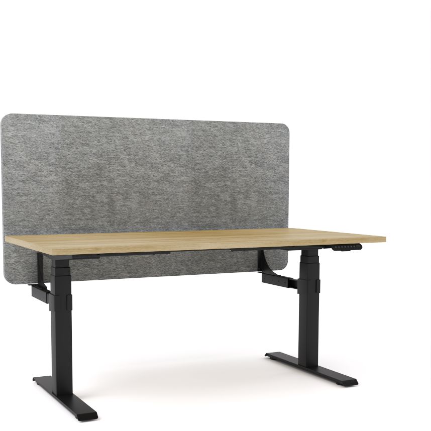 Dynamo Plus - Electric Height Adjustable Single Workstation With Screen (Grey Screen)