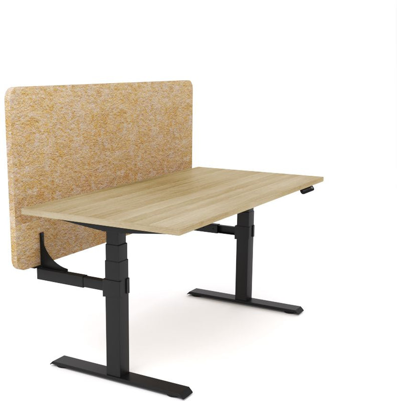 Dynamo Plus - Electric Height Adjustable Single Workstation With Screen (Mid Natural Screen)