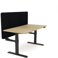 Dynamo Plus - Electric Height Adjustable Single Workstation With Screen (Black Screen)