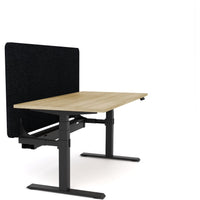 Dynamo Plus - Electric Height Adjustable Single Workstation With Screen (Black Screen)