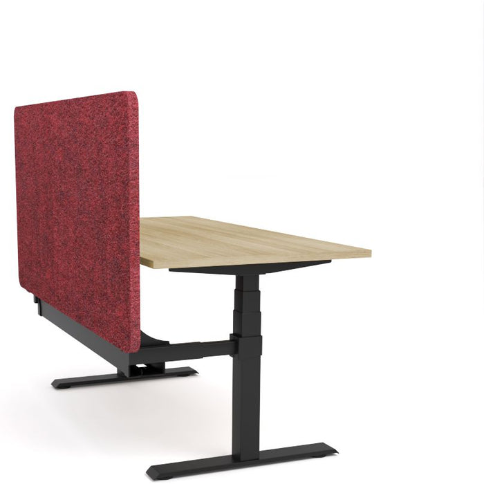 Dynamo Plus - Electric Height Adjustable Single Workstation With Screen (Maroon Screen)