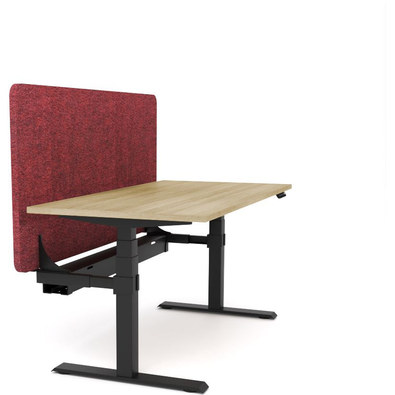 Dynamo Plus - Electric Height Adjustable Single Workstation With Screen (Maroon Screen)