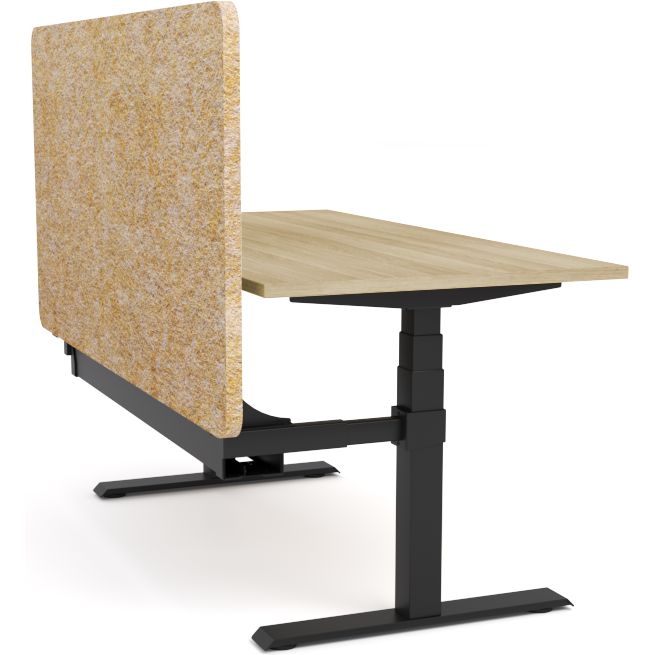 Dynamo Plus - Electric Height Adjustable Single Workstation With Screen (Mid Natural Screen)