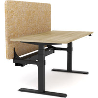 Dynamo Plus - Electric Height Adjustable Single Workstation With Screen (Mid Natural Screen)