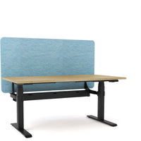 Dynamo Plus - Electric Height Adjustable Single Workstation With Screen (Pacific Blue Screen)