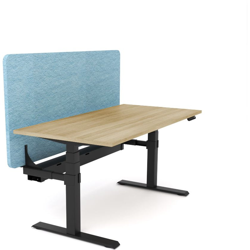 Dynamo Plus - Electric Height Adjustable Single Workstation With Screen (Pacific Blue Screen)