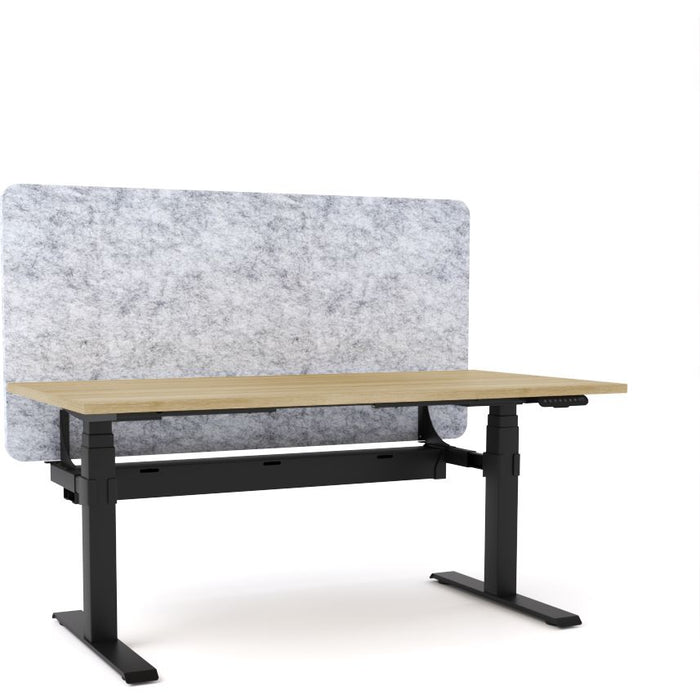 Dynamo Plus - Electric Height Adjustable Single Workstation With Screen (Marble Grey Screen)