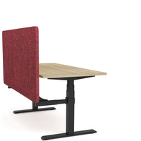 Dynamo Plus - Electric Height Adjustable Single Workstation With Screen (Maroon Screen)
