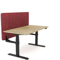 Dynamo Plus - Electric Height Adjustable Single Workstation With Screen (Maroon Screen)