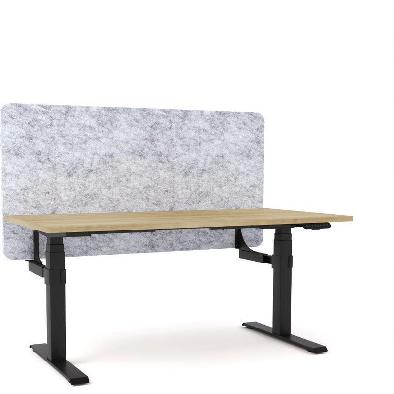 Dynamo Plus - Electric Height Adjustable Single Workstation With Screen (Marble Grey Screen)