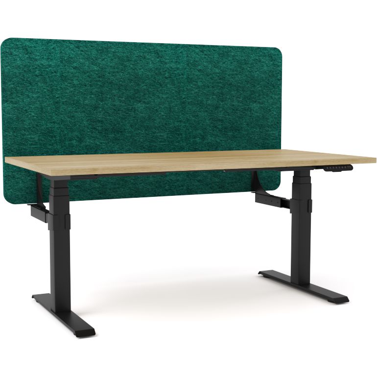 Dynamo Plus - Electric Height Adjustable Single Workstation With Screen (Peacock Screen)