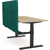 Dynamo Plus - Electric Height Adjustable Single Workstation With Screen (Peacock Screen)