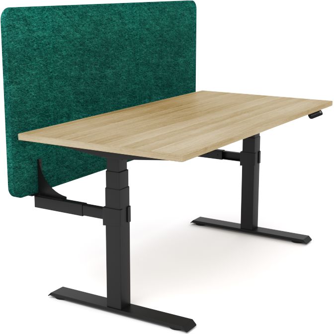 Dynamo Plus - Electric Height Adjustable Single Workstation With Screen (Peacock Screen)