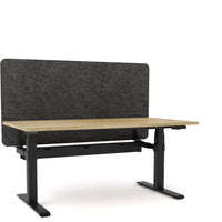 Dynamo Plus - Electric Height Adjustable Single Workstation With Screen (Charcoal Grey Screen)