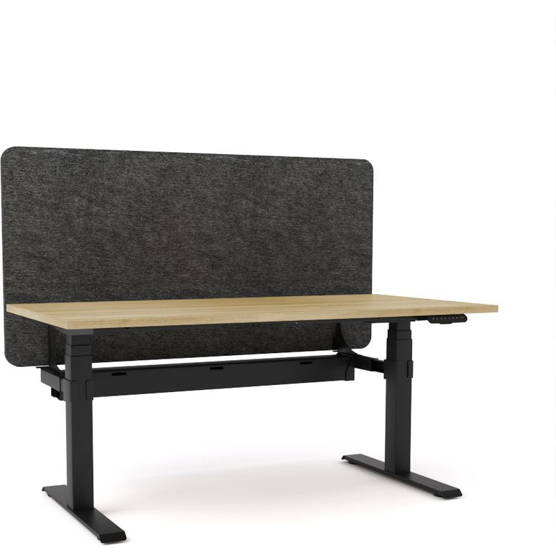 Dynamo Plus - Electric Height Adjustable Single Workstation With Screen (Charcoal Grey Screen)