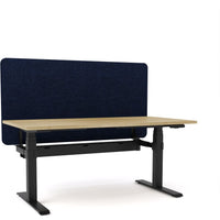 Dynamo Plus - Electric Height Adjustable Single Workstation With Screen (Dark Blue Screen)