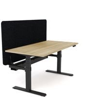 Dynamo Plus - Electric Height Adjustable Single Workstation With Screen (Black Screen)