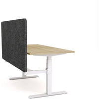 Dynamo Plus - Electric Height Adjustable Single Workstation With Screen (Charcoal Grey Screen)