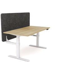 Dynamo Plus - Electric Height Adjustable Single Workstation With Screen (Charcoal Grey Screen)