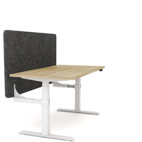 Dynamo Plus - Electric Height Adjustable Single Workstation With Screen (Charcoal Grey Screen)
