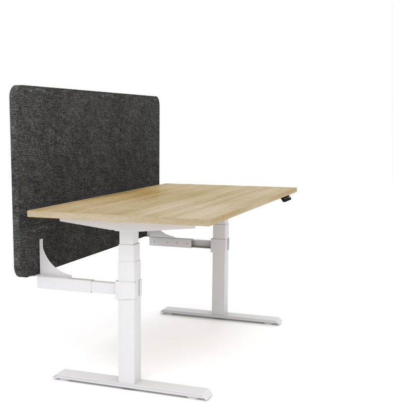 Dynamo Plus - Electric Height Adjustable Single Workstation With Screen (Charcoal Grey Screen)
