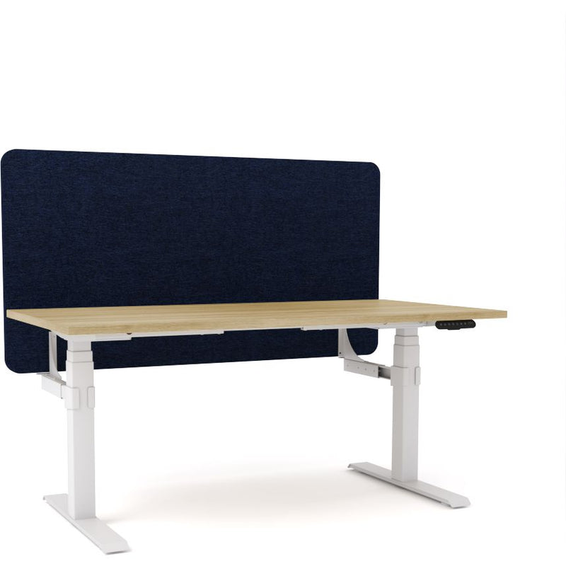 Dynamo Plus - Electric Height Adjustable Single Workstation With Screen (Dark Blue Screen)