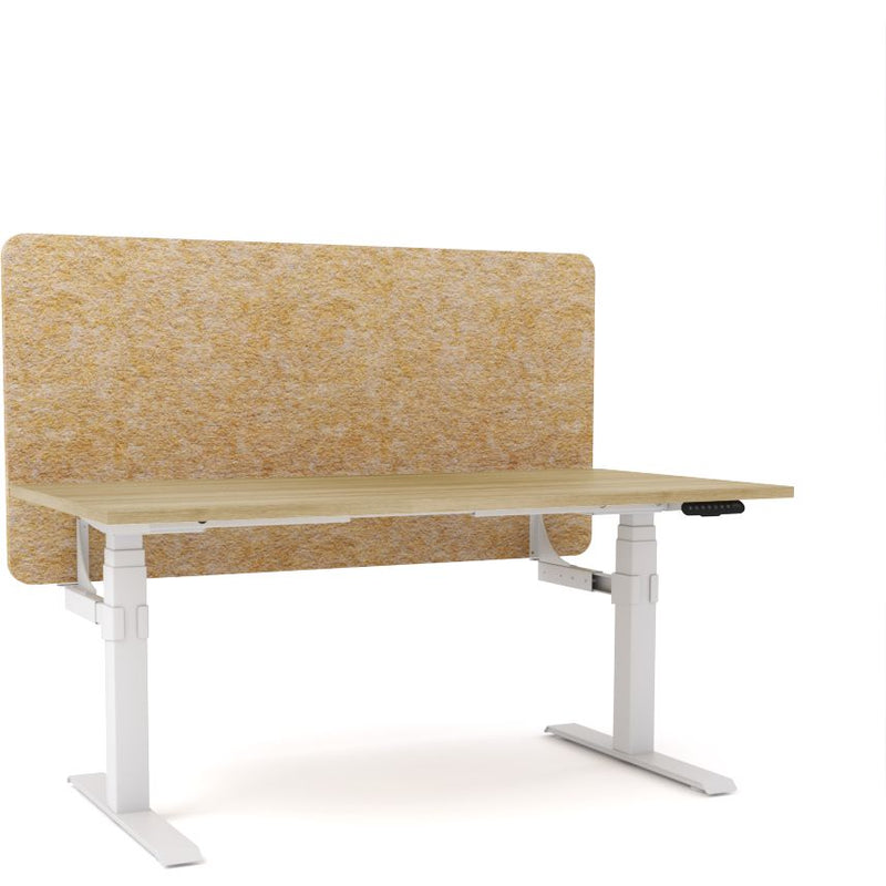 Dynamo Plus - Electric Height Adjustable Single Workstation With Screen (Mid Natural Screen)
