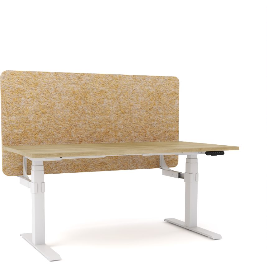 Dynamo Plus - Electric Height Adjustable Single Workstation With Screen (Mid Natural Screen)