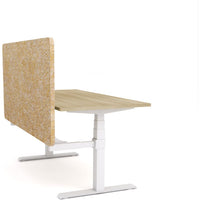 Dynamo Plus - Electric Height Adjustable Single Workstation With Screen (Mid Natural Screen)