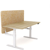 Dynamo Plus - Electric Height Adjustable Single Workstation With Screen (Mid Natural Screen)