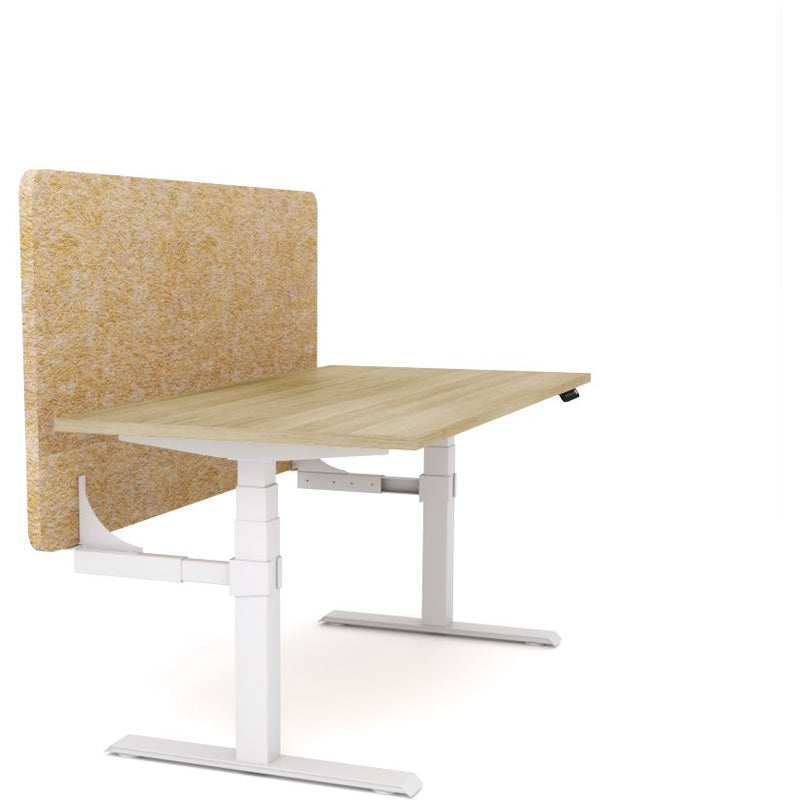 Dynamo Plus - Electric Height Adjustable Single Workstation With Screen (Mid Natural Screen)