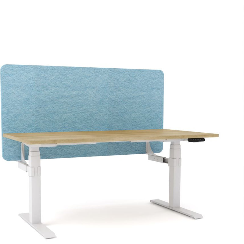Dynamo Plus - Electric Height Adjustable Single Workstation With Screen (Pacific Blue Screen)
