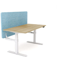 Dynamo Plus - Electric Height Adjustable Single Workstation With Screen (Pacific Blue Screen)