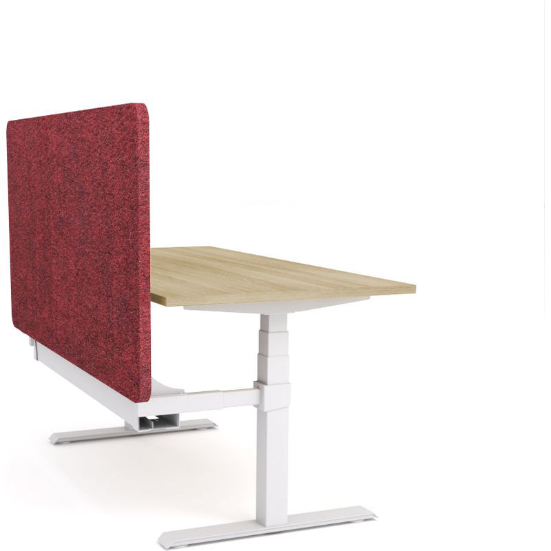 Dynamo Plus - Electric Height Adjustable Single Workstation With Screen (Maroon Screen)