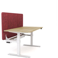 Dynamo Plus - Electric Height Adjustable Single Workstation With Screen (Maroon Screen)