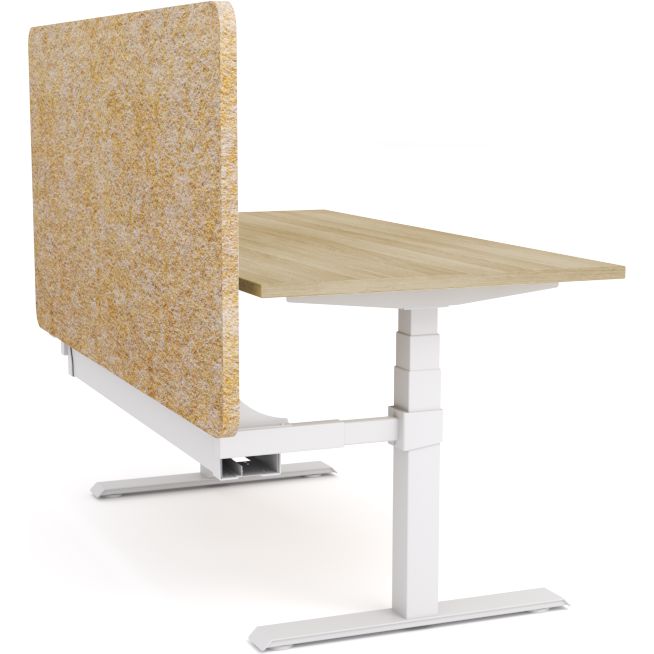 Dynamo Plus - Electric Height Adjustable Single Workstation With Screen (Mid Natural Screen)
