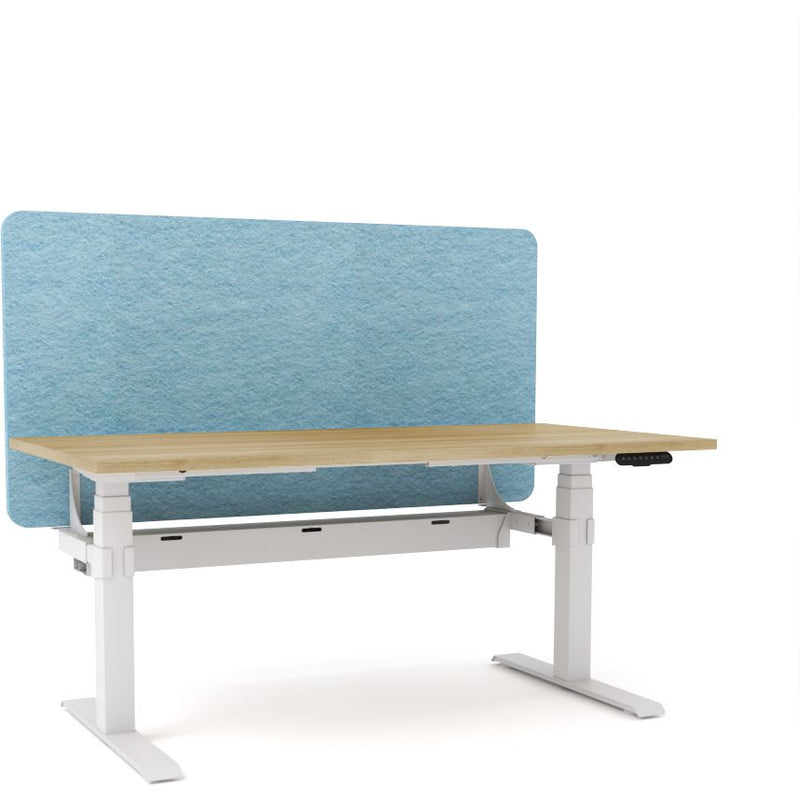 Dynamo Plus - Electric Height Adjustable Single Workstation With Screen (Pacific Blue Screen)