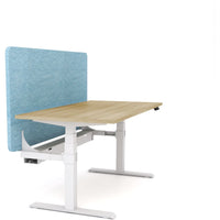 Dynamo Plus - Electric Height Adjustable Single Workstation With Screen (Pacific Blue Screen)