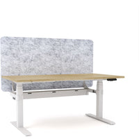 Dynamo Plus - Electric Height Adjustable Single Workstation With Screen (Marble Grey Screen)