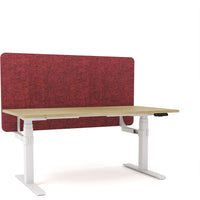 Dynamo Plus - Electric Height Adjustable Single Workstation With Screen (Maroon Screen)