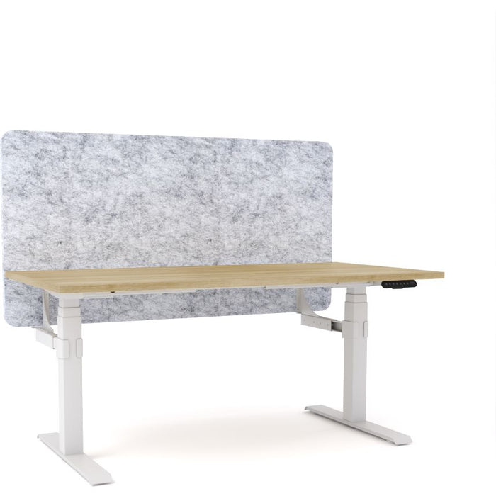 Dynamo Plus - Electric Height Adjustable Single Workstation With Screen (Marble Grey Screen)
