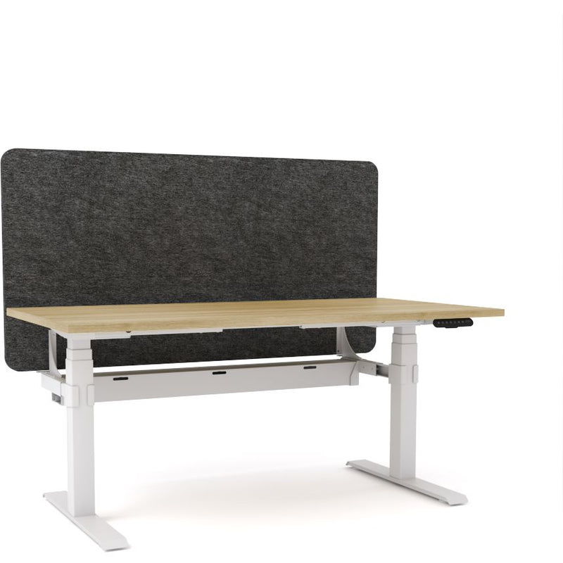 Dynamo Plus - Electric Height Adjustable Single Workstation With Screen (Charcoal Grey Screen)