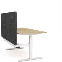 Dynamo Plus - Electric Height Adjustable Single Workstation With Screen (Charcoal Grey Screen)