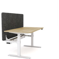 Dynamo Plus - Electric Height Adjustable Single Workstation With Screen (Charcoal Grey Screen)