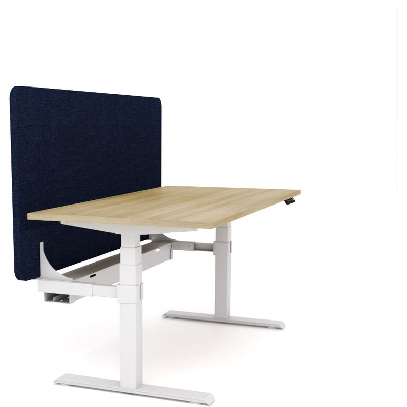 Dynamo Plus - Electric Height Adjustable Single Workstation With Screen (Dark Blue Screen)